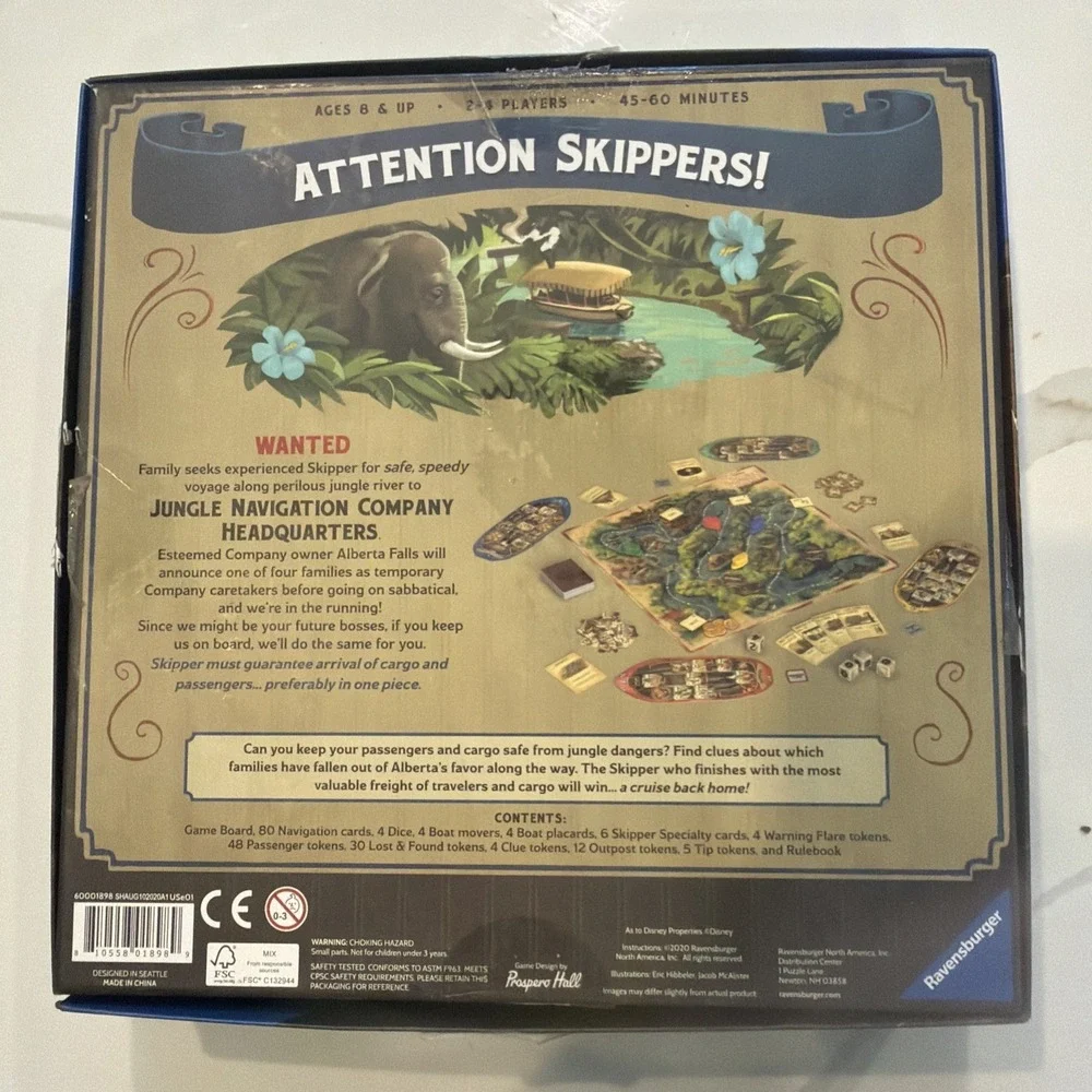 Disney Jungle Cruise Adventure Game Ravensburger Family Fun 8 and up